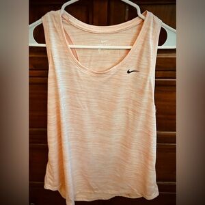 EUC Nike Women's Light Peach and White Dri-FIT Racerback Tank Top, Size Medium